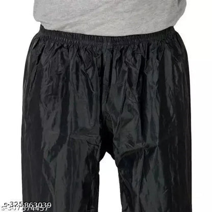 Polyester Rain Coat for Men (Black)